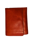 Small, red, leather tri-fold wallet 