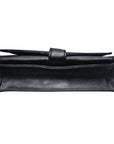 Black Derek Alexander Deluxe Clutch with sleek design, featuring a compact structure and fold-over closure. Ideal for day-to-night use.