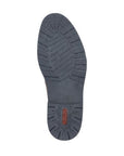 Bottom view of 14612 Dress Boot showing dark grey rubber outsole with chevron-pattern tread design for enhanced grip and durability, featuring branded detail in contrasting color