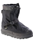 Neos Voyager Over Shoes in black with durable waterproof material, adjustable strap, and wide gusset for easy wear. 