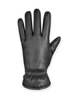 An Auclair black leather glove with elastic cuff.