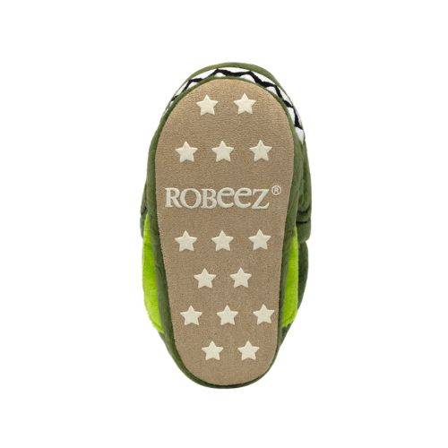 Bottom view of Rex Light-Up Slippers for kids with non-slip star pattern.