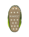 Bottom view of Rex Light-Up Slippers for kids with non-slip star pattern.