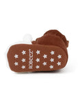 Bottom of Robeez brown Felix fot snap booties. Star design on bottom