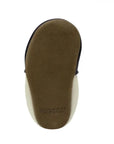 Brown suede outsole with Robeez logo imprinted on heel.