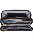 RFID Blocking Double Zip Clutch Wallet