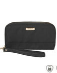 RFID Blocking Double Zip Clutch Wallet