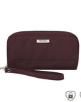 RFID Blocking Double Zip Clutch Wallet