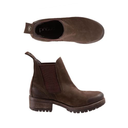 Top and profile view of Florida boot in brown. 