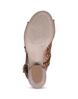 Outsole of Cali heeled sandal. 