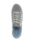 Top view of Aika sneaker in polka. Blue leather insole with Cloud logo is visible.