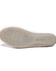 Grey outsole of Caliber sandal in white. 