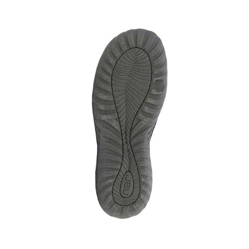 Black rubber outsole with JBU logo on heel.