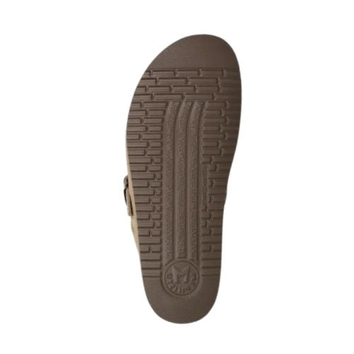 Brown Rubber outsole of the warm grey Mephisto clog