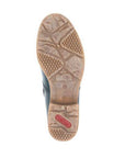 Brown rubber outsole with red Rieker logo on heel.