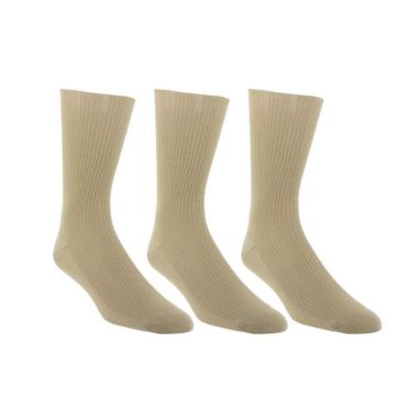 Three khaki cotton mid length socks