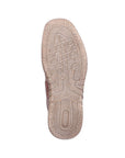 Bottom view of 03578 Casual Fisherman Sandal showing textured beige rubber outsole with geometric tread pattern designed for shock absorption and grip, featuring distinctive grid-like details and curved ergonomic channels.