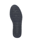 Bottom view of 11903 Slip-On Lace Sneaker showing durable black rubber outsole with geometric tread pattern and grip lines for enhanced traction and stability