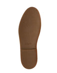 Light brown textrued outsole with Clark's logo stamped in middle just in front of heel