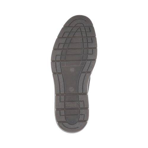 Grey treaded outsole with Rieker logo on heel.