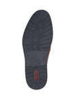 Light treaded dress loafer outsole with red Rieker logo.