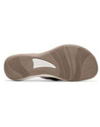 Bronze outsole of Breeze opal thong sandal with white Clarks logo in triangle and wave design tred