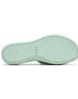 Wavy texture outsole of Drift slide sandal in baby blue EVA. Clarks logo stamped in middle of outsole