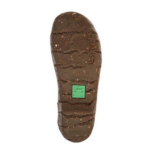 Textured brown rubber outsole with El Naturalista branding. 