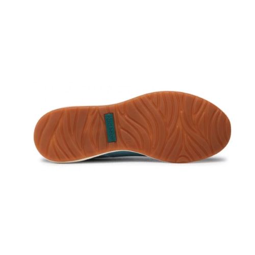 Textured brown rubber outsole with green Josef Seibel logo in the center. 