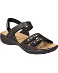 Josef Seibel Ibiza 86 Sandal in black with orthotic-friendly design, adjustable straps, and decorative metal accents.