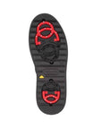 Sole of Remonte D0U79 boot featuring collapsible ice cleats for winter traction.