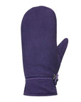 An Auclair acai suede mitten with drawstring at cuff.