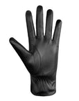 An Auclair Faith leather glove in black leather with black stitching. 