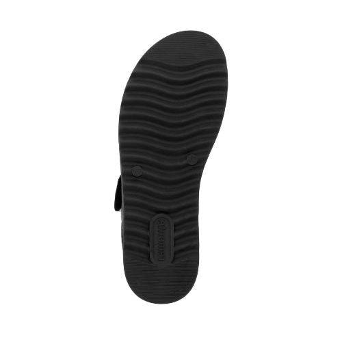 Black rubber outsole with Remonte logo stamped on heel.