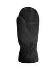 An Auclair black suede leather mitten.