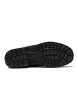 Black rubber outsole with deep tread. 