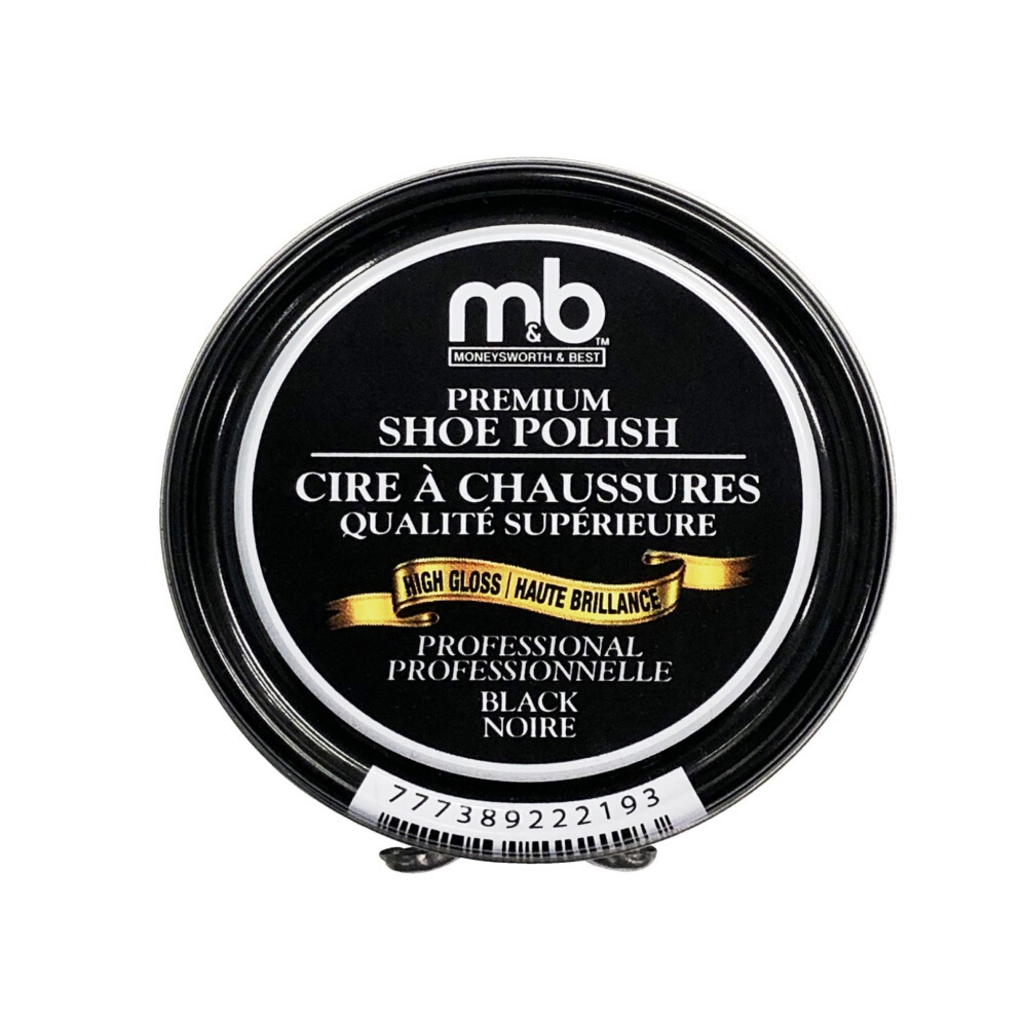 Tin of Premium Shoe polish with M&B logo, High gloss professional