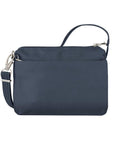 Back view of navy Travelon crossbody bag.