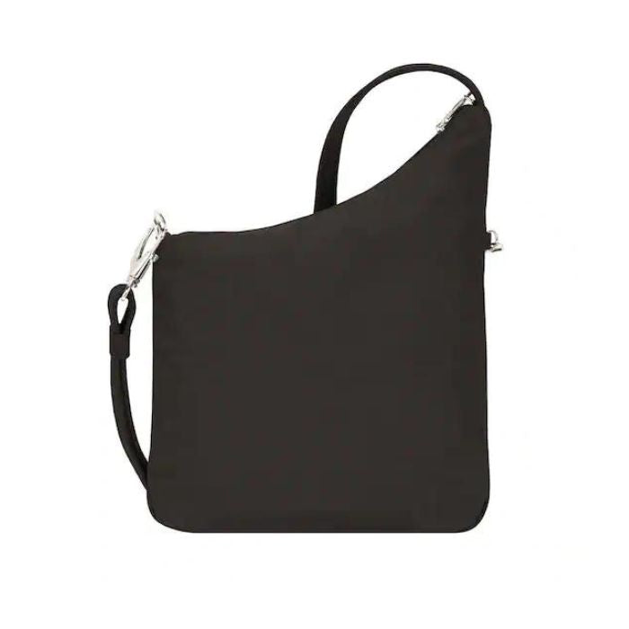 Back view of Travelon's crossbody bag in black.