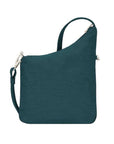 Back view of Travelon's crossbody bag in teal.