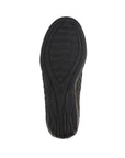 Black rubber outsole of Bernie Mev ballet flat with logo on ball of foot.