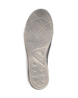 Taupe outsole of Acacia flat in polka.