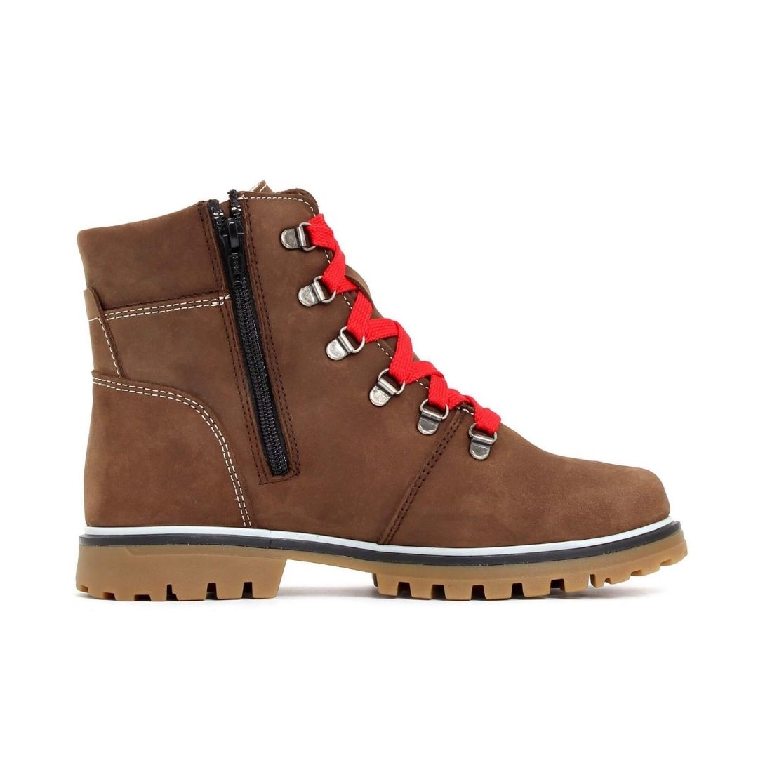 Brown boots outlet red laces womens