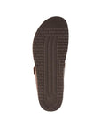 Brown outsole on bottom of the desert sandal by Mephisto