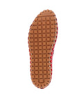 Brown outsole of Volks Walkers red 1232 ballerina flat.